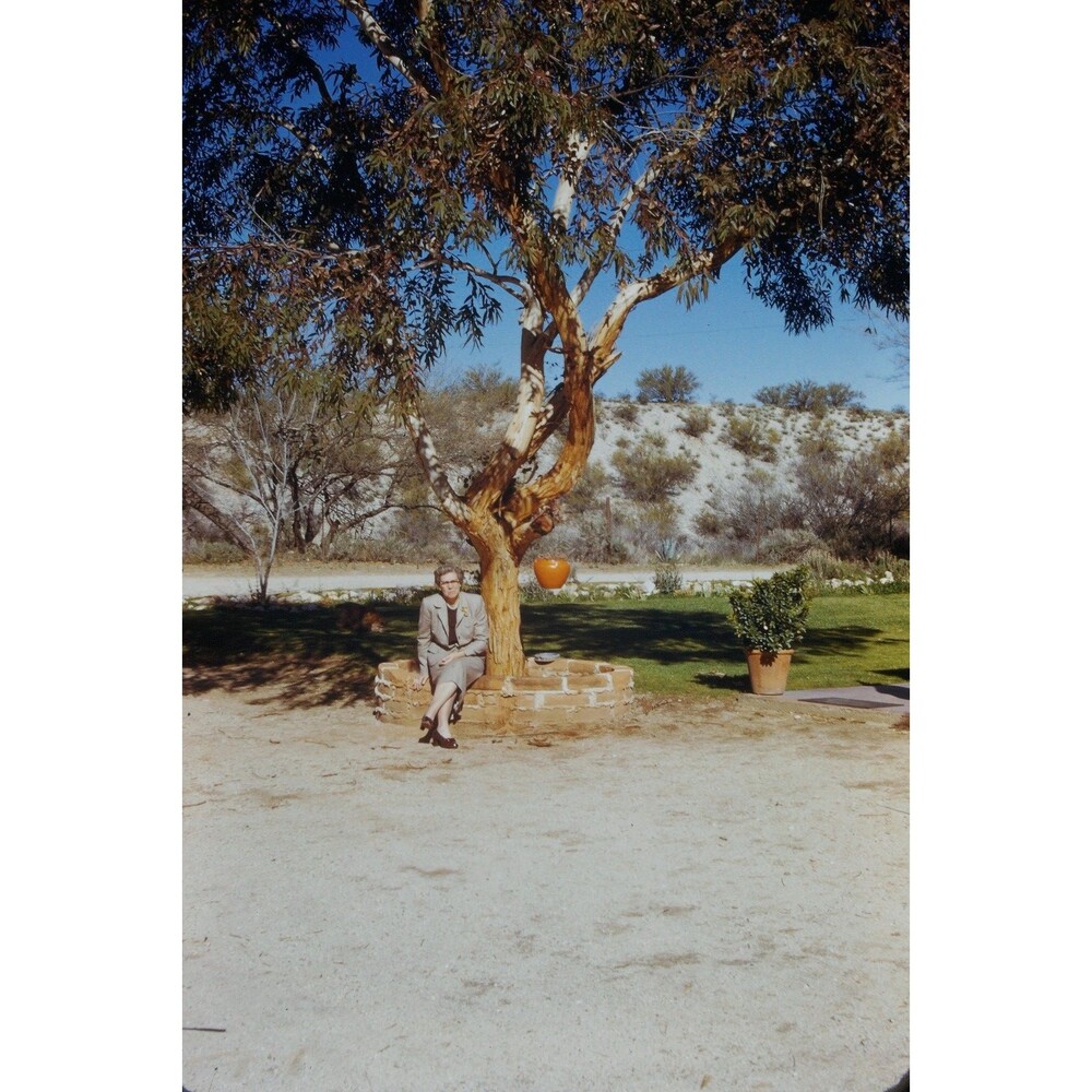 Kodak Slide 1950s Red Border Kodachrome Elderly Woman posing for photo,  NM